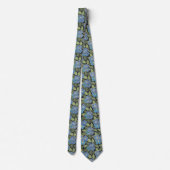 Cravate Fleurs sauvages bleu ciel (Dos)