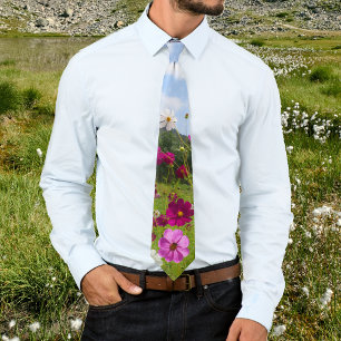 Cravate Fleurs sauvages de Heavenly Meadow sous un ciel bl