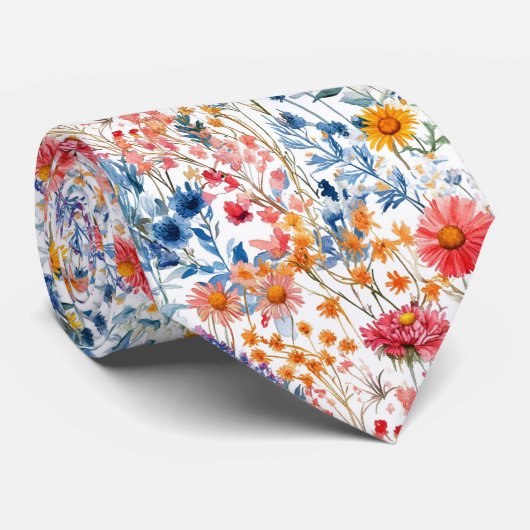 Cravate Fleurs sauvages d'été (Roulé)