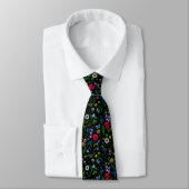 Cravate Fleurs sauvages en noir (Attaché)