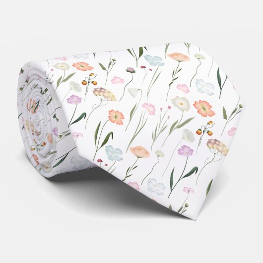 Cravate Fleurs sauvages Individuels Flottant Sur Les Pierr (Roulé)