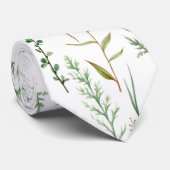 Cravate Fleurs sauvages vertes (Roulé)