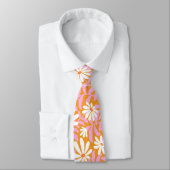 Cravate Fleurs super en gras - jaune et rose (Attaché)