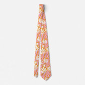 Cravate Fleurs super en gras - jaune et rose (Dos)