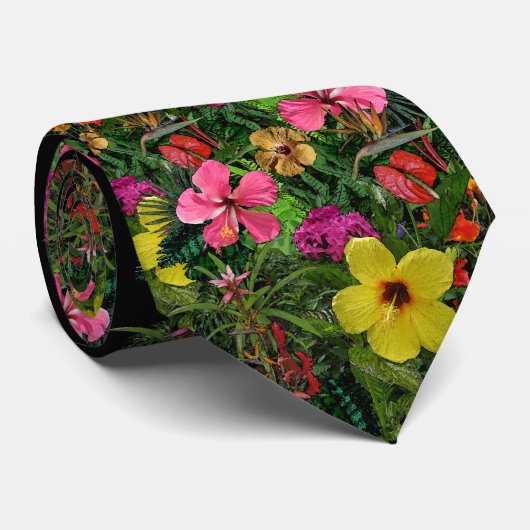 Cravate Fleurs tropicales (Roulé)