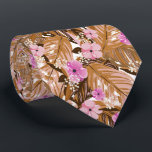 Cravate Fleurs Tropicales Feuilles Rose Beige Brun<br><div class="desc">Un motif moderne de fleurs roses à rose vif sur des plantes et des feuilles tropicales beige, beige et brun sur fond blanc, cette cravate pour hommes est cool pour le bureau, une soirée en ville, un mariage, pour le marié ou les garçons d'honneur ou comme cadeau à votre mari,...</div>