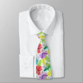 Cravate Fleurs tropicales sans couture motif (Attaché)