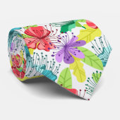 Cravate Fleurs tropicales sans couture motif (Roulé)