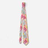 Cravate Fleurs Vagues Pastel Retro (Dos)