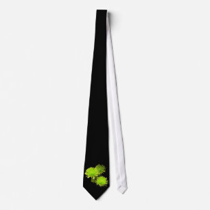 Cravate Fleurs Vertes Attache