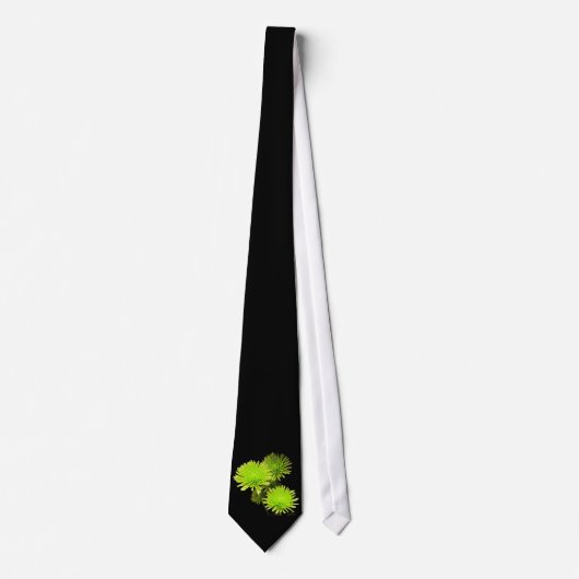 Cravate Fleurs Vertes Attache (Devant)