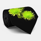 Cravate Fleurs Vertes Attache (Roulé)