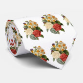 Cravate Fleurs vintages, Camellias et Narcisse, Redoute (Roulé)