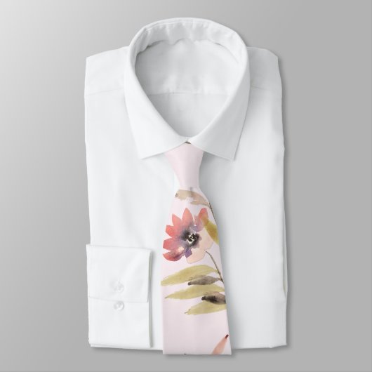 Cravate Fleurs vintages et Feuilles (Attaché)