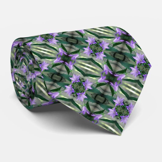Cravate Fleurs violettes délicates Motif Abstrait (Roulé)