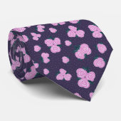 Cravate Fleurs violettes foncées vintage (Roulé)