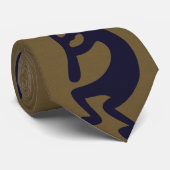 Cravate Flexibilité de la figure Kokopelli - Noir sur Vert (Roulé)