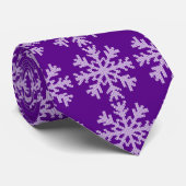 Cravate Flocon de neige blanc noué sur Holiday Purple (Roulé)