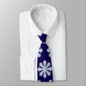 Cravate Flocon de neige bleu foncé (Attaché)