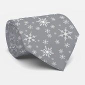 Cravate Flocon De Neige De Noël En Gris (Roulé)