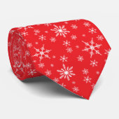 Cravate Flocon De Neige De Noël En Rouge (Roulé)