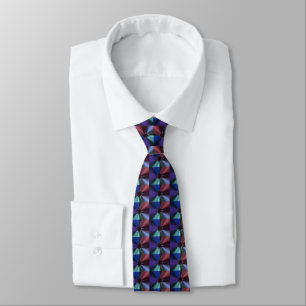 Cravate Flocon de neige Fractale Motif pourpre bleu