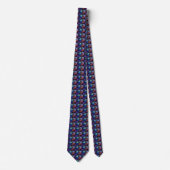 Cravate Flocon de neige Fractale Motif pourpre bleu (Devant)