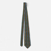 Cravate Flocon de neige Fractale Motif Vert Or Turquoise (Dos)