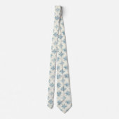 Cravate Flocons de neige Aquarelle Bleu (Dos)