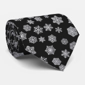 Cravate Flocons de neige argentés sur un arrière - plan (Roulé)