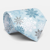 Cravate Flocons de neige bleus d'hiver (Roulé)