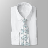 Cravate Flocons de neige de Noël bleus, motif de blizzard (Attaché)