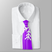 Cravate Flocons de neige de Noël violets et blancs moderne (Attaché)