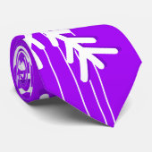 Cravate Flocons de neige de Noël violets et blancs moderne (Roulé)