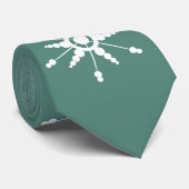 Cravate Flocons de Noël Vert Rouge (Roulé)