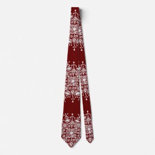 Cravate Flocons de Noël Vintage motif tempête de neige rou