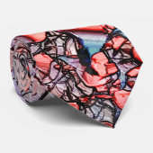 Cravate Flor virtuel entalhada nas cores azul e salmão (Roulé)