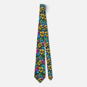 Cravate Floraisons électriques dans un jardin néon (Devant)