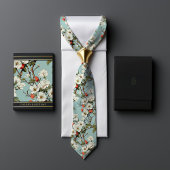 Cravate Floral aux fleurs de cerisiers inspirées par Willi