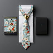 Cravate Floral aux fleurs de cerisiers inspirées par Willi