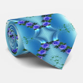 Cravate Floral bleu (Roulé)