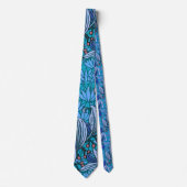 Cravate Floral bleu ancien Boho moderne (Devant)