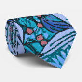 Cravate Floral bleu ancien Boho moderne (Roulé)