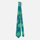 Cravate Floral bleu et turquoise (Devant)