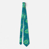 Cravate Floral bleu et turquoise (Dos)