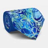 Cravate floral bleu tropical (Roulé)