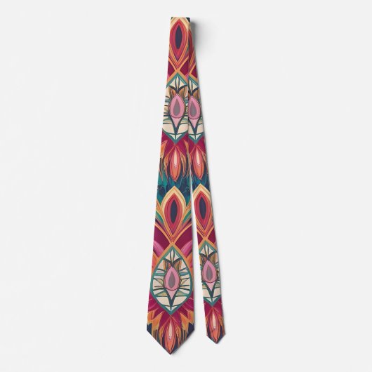 Cravate floral Boho dynamique (Devant)