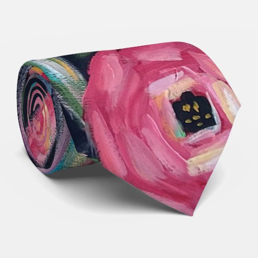 Cravate Floral coloré gras (Roulé)