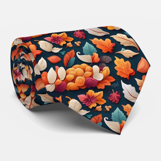 Cravate Floral d'automne moderne (Roulé)