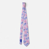 Cravate Floral de Cornflower Bleu & Mauve (Dos)